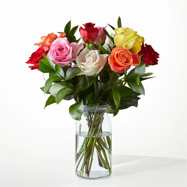 Mixed Roses Vased